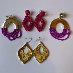 Sugar Fix Chunky Beaded Earrings 3 Set!